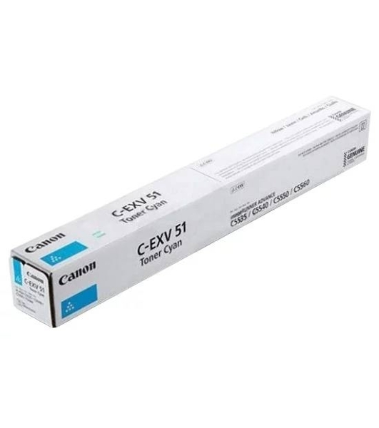 Картридж лазерный Canon C-EXV 51 голубой (60 000 стр.) для Canon imageRUNNER ADVANCE C5535, C5535i, C5540i, C5550i, C5560i