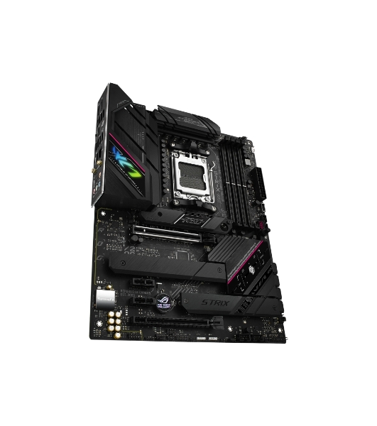 Материнская плата ASUS ROG STRIX B650E-F GAMING WIFI, AM5, AMD B650, 4xDDR5, 4xSATA, 3xM.2, 1xPCI-E 5.0 x16, 1xPCI-E 4.0 x4, 2xPCI-E x1, 1xHDMI, 1xDP, 1x 2.5Gb LAN, 4xUSB-A 2.0, 4xUSB-A 3.2 Gen 1, 2xUSB-A 3.2 Gen 2, 1xUSB-C 3.2 Gen 2, 1xUSB-C 3.2 Gen 2x2, 5x3.5 мм, 7.1, ATX