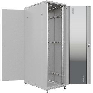 Шкаф серверный NTSS Премиум (NTSS-R42U80100GS) напольный 42U 800x1000 мм пер. дв. стекл. металл 900 кг серый IP20 сталь