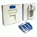 Вставка Lanmaster LAN-SIP-23M-WH 45x45 на 1 кейстоун, со шторкой, белая, фото 1
