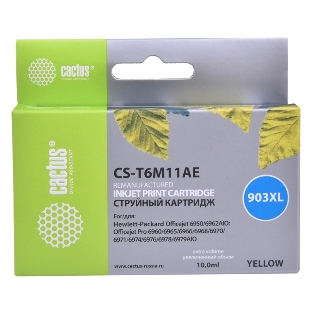Картридж струйный Cactus CS-T6M11AE №903XL желтый (10 мл) для HP OJP 6950/6960/6970