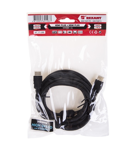 Кабель Rexant HDMI - HDMI 1.4, 3 метра Gold