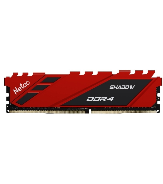 Оперативная память NETAC Shadow, DDR4, 8GB (1x8GB), 3600MHz, CL18, DIMM, с радиаторами, красный