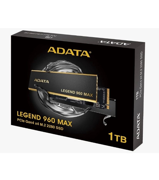 Накопитель SSD ADATA LEGEND 960 MAX, 1Tb, PCIe 4.0 x4, M.2 2280, NVMe, R/W 7400/6000, с радиатором