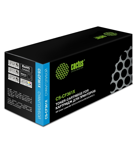 Картридж лазерный Cactus CS-CF361X голубой (9500 стр.) для HP CLJ M552dn/M553dn