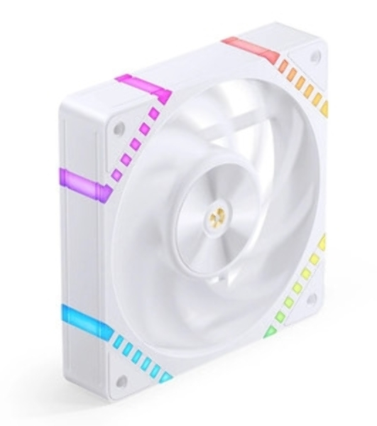Вентилятор для корпуса JONSBO HF2-120WR Reverse (120x120x25мм, 4-pin PWM, ARGb, 63.3CFM, 29.5dBA, 2200RPM, белый)