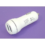 Автомобильное зарядное устройство AMPERIN CCW2USB USB 1 DC 5V/2.1A USB 2 5V/1A белый, фото 1