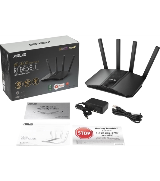 Роутер беспроводной Asus RT-BE58U BE3600 100/1000/2500BASE-T черный