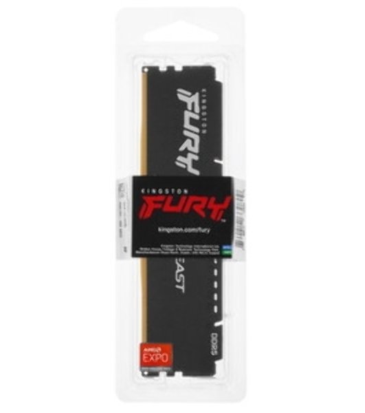 Оперативная память Kingston Fury Beast, DDR5, 16Gb (1x16GB), 5600MHz, CL36, DIMM, с радиатором, черный