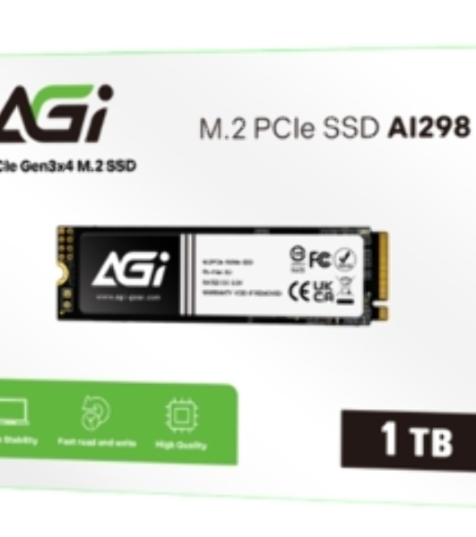 Накопитель SSD AGI AI298, 4Tb, PCIe 3.0 x4, M.2 2280, NVMe, R/W 2400/1800