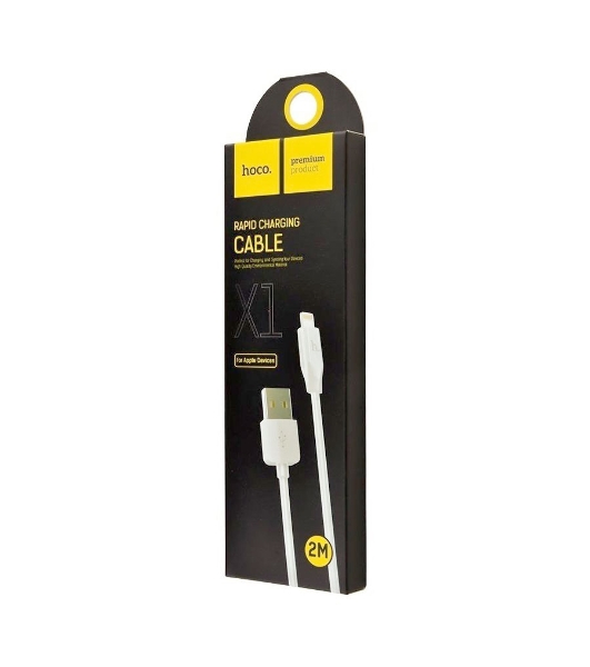 Кабель USB 2.0 hoco X1, AM/Lightning, белый, 2м