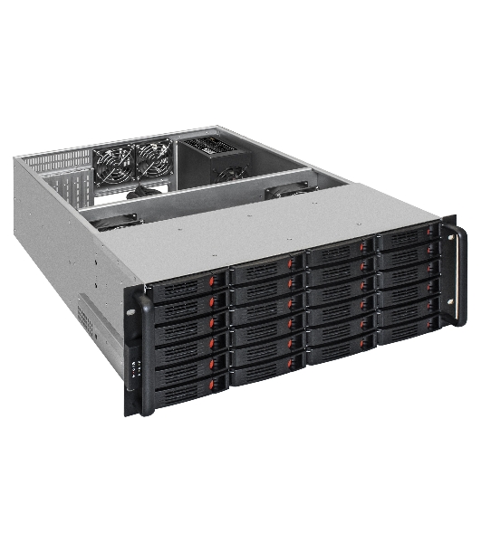 Серверный корпус ExeGate Pro EX293274RUS 4U660-HS24 (RM 19', высота 4U, глубина 660, БП 700RADS, 24xHotSwap, USB)