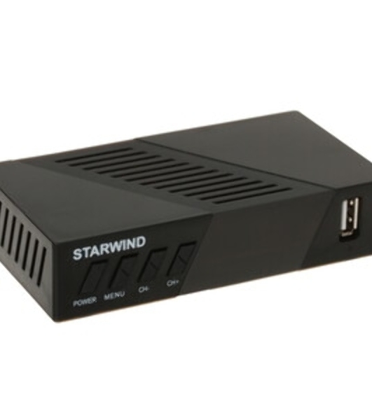 Приставка для цифрового ТВ Starwind CT-140 черный, DVB-T2, DVB-T, DVB-C, HDMI, USB 2.0 х2