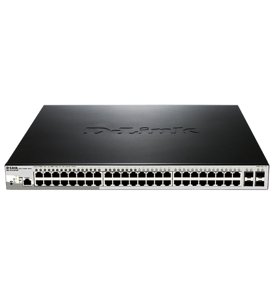 Коммутатор D-Link DGS-1210-52P/ME/B1A, 48×1 Гбит/с + 4×1 Гбит/с SFP, управляемый