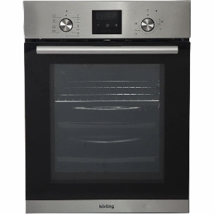 Встраиваемая электрическая духовка Korting OKB 7931 CMX 59.6 х 45 x 55 см, 9 режимов нагрева, сенсорное электронное управление TouchControl, LED дисплей Cold White белого цвета, утапливаемые переключатели, телескопические направляющие на 1-м уровне, нержавеющая сталь