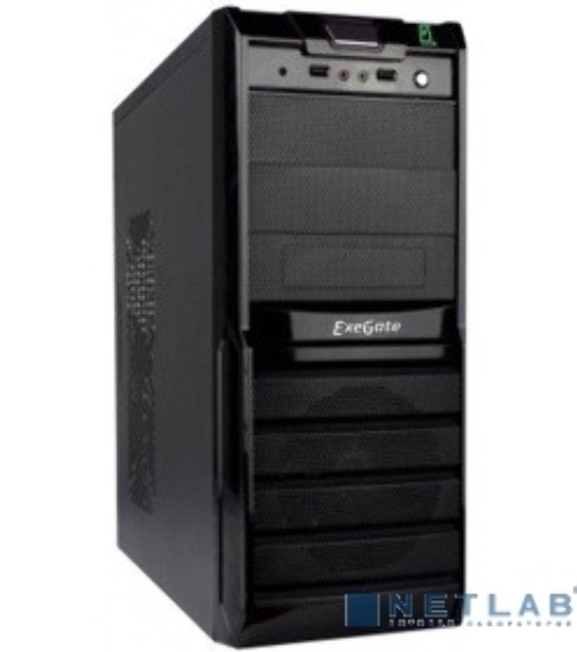 Компьютерный корпус ExeGate EX278398RUS Miditower ExeGate XP-329S Black, ATX, (XP450, Black,120мм), 2хUSB, Audio