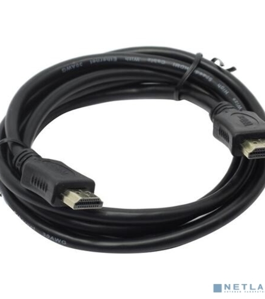 Кабель HDMI C-HM-HM-1.8M Wize, 1.8 м, v.2.0, 19M/19M, позол.разъемы, экран, черный, пакет