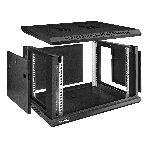 Шкаф телекоммуникационный 19' настенный 6U ExeGate EC-WM-6U.450.G.BLACK (19', 6U, 600x450x370 мм (ШхГхВ), передняя дверь закаленное стекло, съемные боковые панели, пыле- и влагозащита IP23, черный RAL 9004), фото4