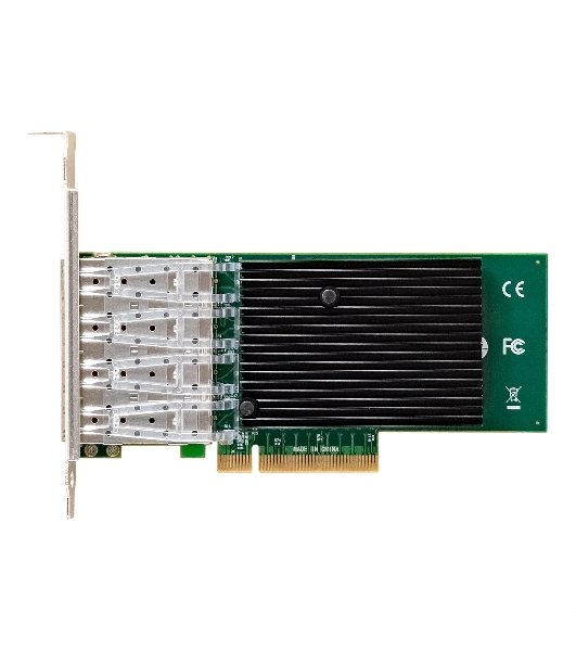 Сетевой адаптер ExeGate EXE-X710-4SFP+ (PCI-E x8 v.3, порты 4x SFP+, Quad 10Gb/s, Server NIC Chipset Intel FTXL710)