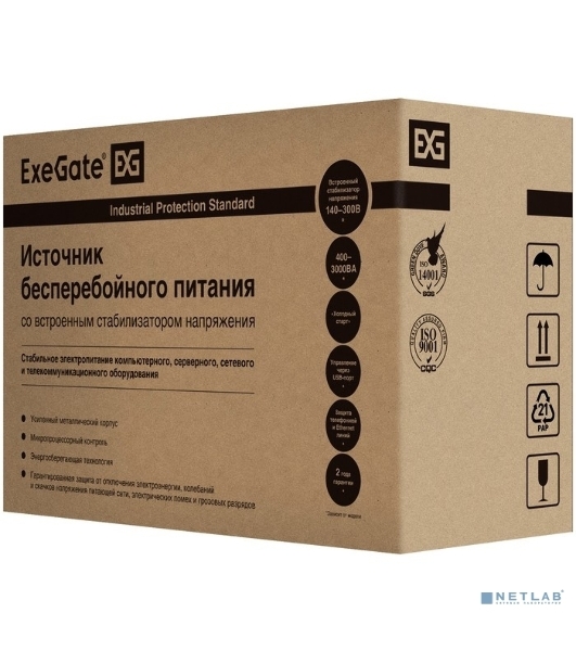 Источник бесперебойного питания ExeGate SpecialPro Smart LLB-1500.LCD.AVR.C13.RJ 1500VA/950W, LCD, AVR, 6*IEC-C13, RJ45/11, черный