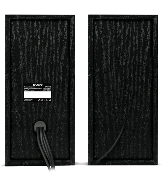 Колонки SVEN SPS-603 черный USB-порт ПК, ноутбука или адаптер 5V DC