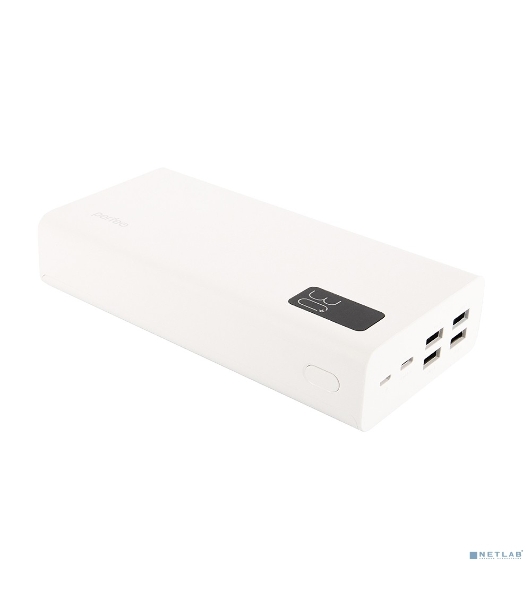 Портативный аккумулятор Perfeo Powerbank MOUNTAINS 30000 mAh/LED дисплей/PD + QC 3.0/Type-C/4 USB/Выход: 3A, max 22.5W White (PF_D0162)