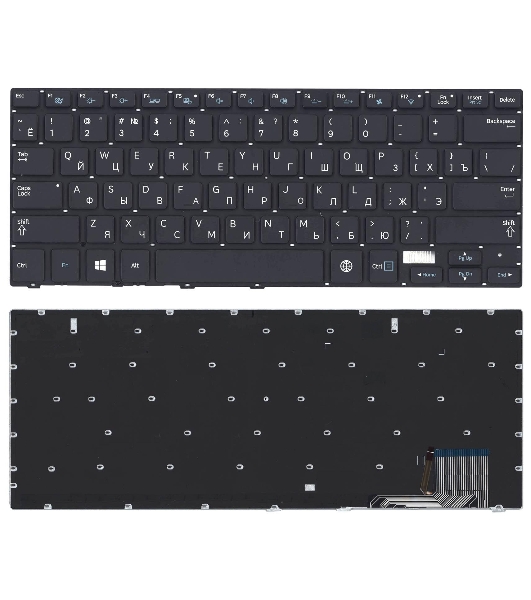 Клавиатура для ноутбука Samsung NP730U3E NP740U3E черная с подсветкой