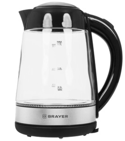 Чайник электрический BRAYER BR1012BK, 2200 Вт, 1.7 л