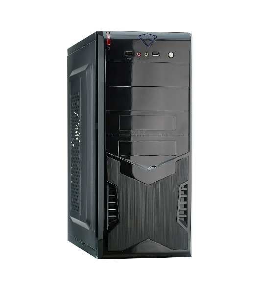 Компьютерный корпус Miditower ExeGate CP-604 Black, ATX, (без БП), 2хUSB, Audio