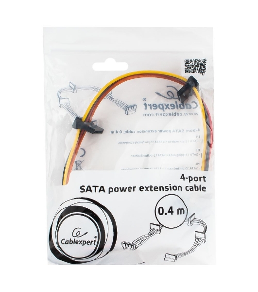 Кабель Cablexpert Кабеля питания SATA, 4x15pin(M)/15pin(F), 40 см (CC-SATAMF-03)