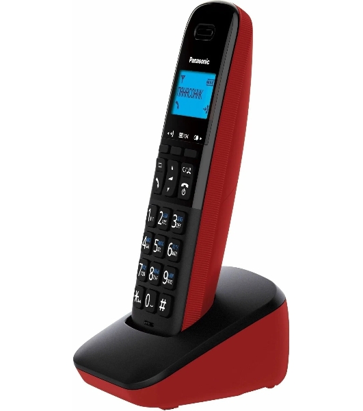 Телефон беспроводной (DECT) Panasonic KX-TGb610RUR, Монохромный, АОН, черный/красный