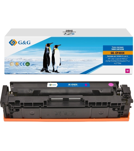 Картридж G&G аналог HP CF403X/201X красный 2.3k с чипом