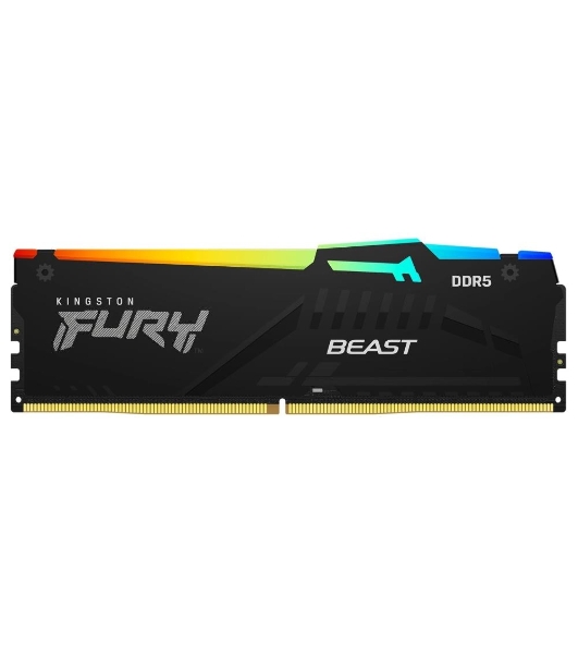 Оперативная память Kingston Fury Beast, DDR5, 16Gb (1x16Gb), 5600MHz, CL40, DIMM, с радиаторами, RGB, черный