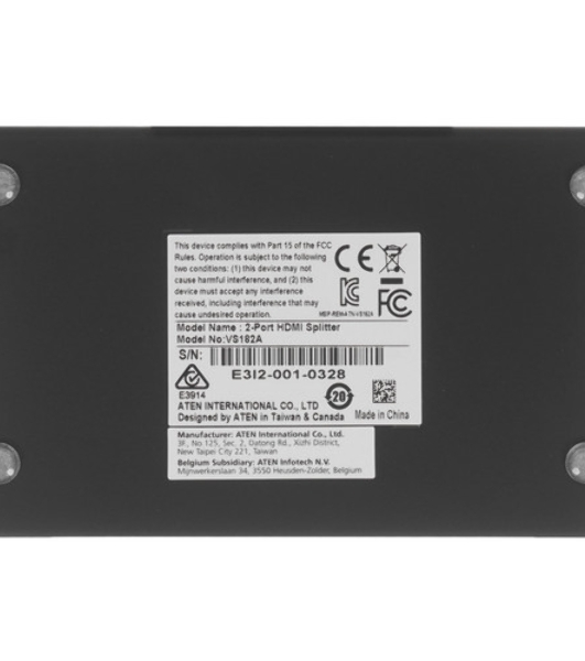 Разветвитель ATEN VS182A-AT-G 2 PORT HDMI Splitter W/1,8M W/EU ADP,