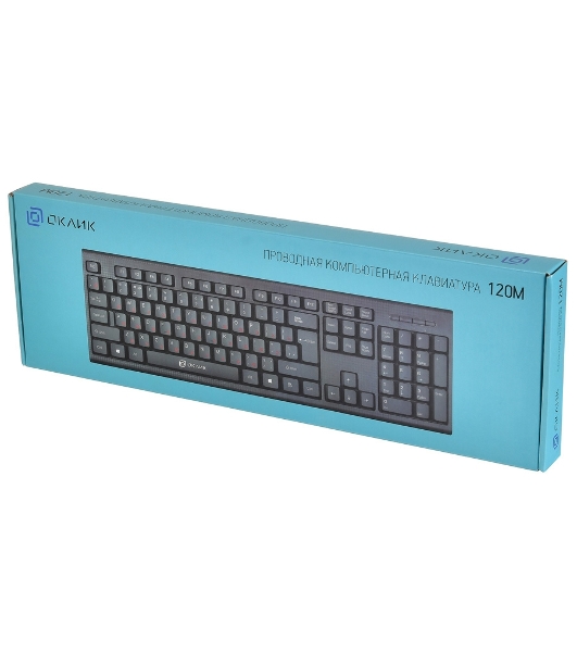 Клавиатура проводная Oklick 120M, USB, черный