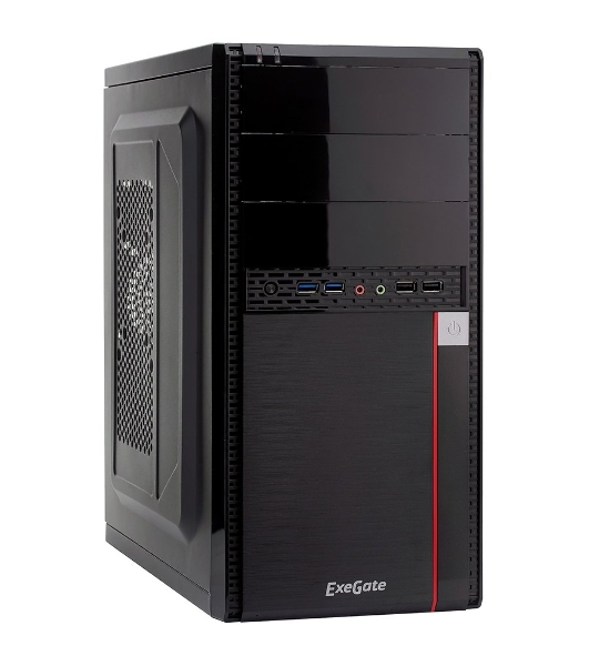 Компьютерный корпус ExeGate EX277436RUS Minitower MA-371X Black, mATX (UN450, 120мм) 2хUSB+2хUSB 3.0, Audio