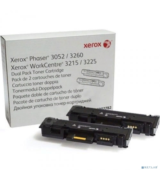 Картридж лазерный Xerox 106R02782 черный, 6000 стр. (упаковка 2шт х 3000 стр.), для Phaser 3052/3260/WC 3215/25 (channels)