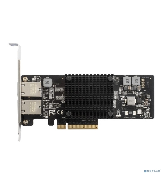 Сетевой адаптер ExeGate EXE-X550-T2 (PCI-E x8 v3.0, порты 2xRJ45 (медные), 10Gb/s (10/5/2.5/1Gb/s, 100Mb/s), Server NIC Intel Chipset X550)