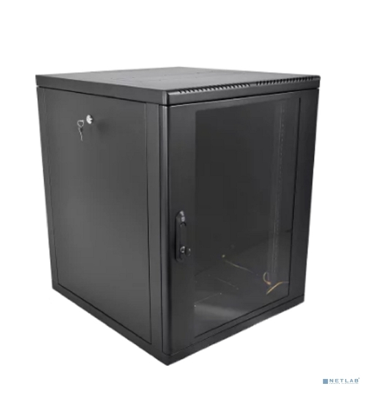 Шкаф коммутационный ЦМО (ШРН-М-15.500-9005) настенный 15U 600x520 мм пер. дв. стекл. 130 кг черный 456 мм 24.66 кг 180 град. 745 мм