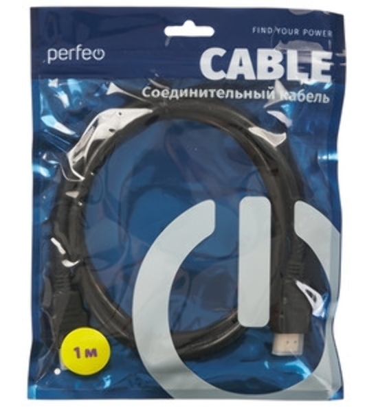 Кабель PERFEO HDMI A вилка - HDMI A вилка, ver.1.4, длина 1 м