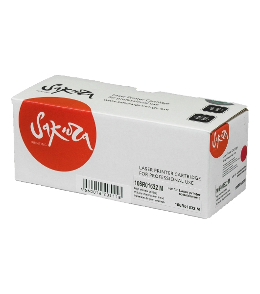 Картридж лазерный Sakura 106R01632 для Xerox Phaser 6000/ 6010, WC6015 пурпурный, 1000 к.