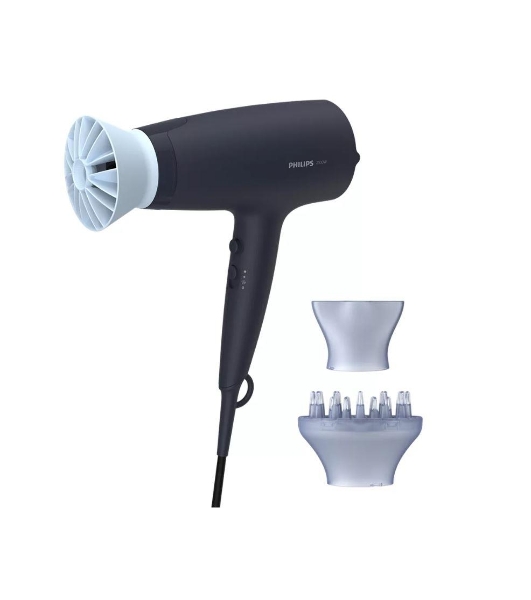 Фен Philips BHD360/20 черный/синий, 2100 Вт, ионизация