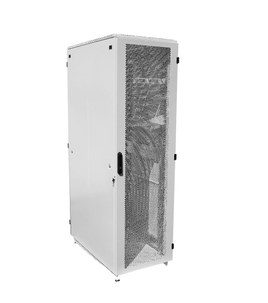 Шкаф коммутационный ЦМО ШТК-М-42.6.8-4ААА 42U 600x820 мм пер. дв. перфор. задн. дв. стал. лист 2 бок. пан. направл. под закл. гайки 550 кг серый