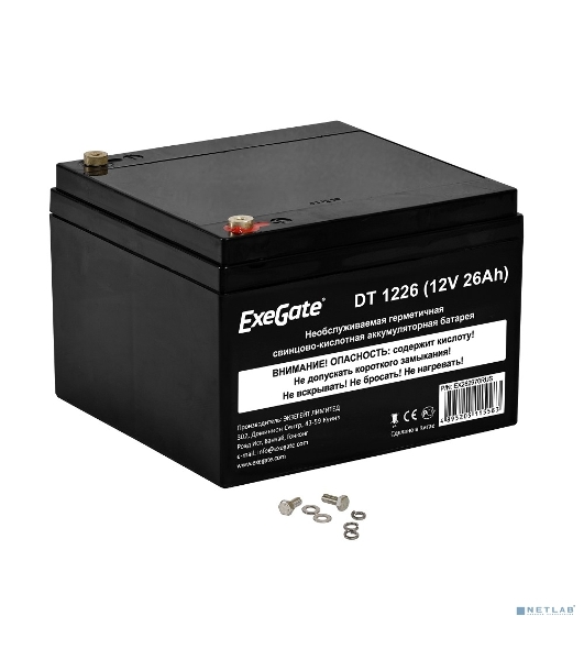 Батарея для ИБП ExeGate DT 1226 (12V 26Ah), клеммы под болт М5