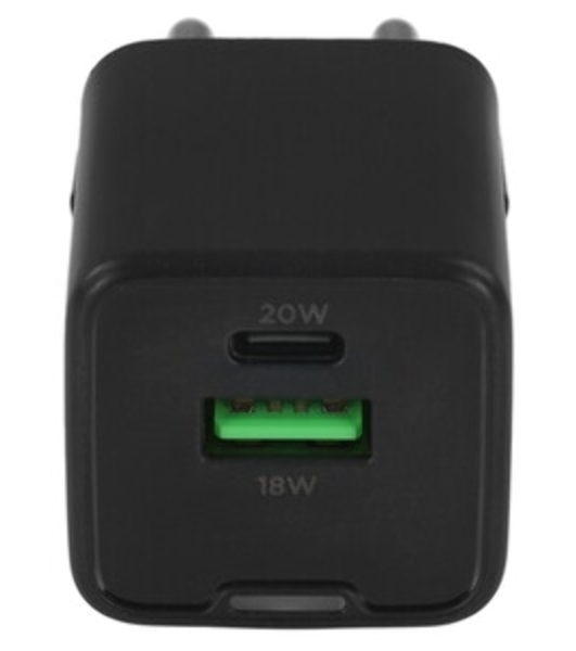 Зарядное устройство Cablexpert MP3A-PC-62, 20Вт GaN, 3А, QC4.0/PD, 1xUSB, 1xType-C, черный, пакет