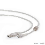Кабель Cablexpert USB2.0 Pro, AM/microBM, 1,8м, экран, феррит.кольцо, прозрачны (CCP-mUSB2-AMBM-6-TR), фото4
