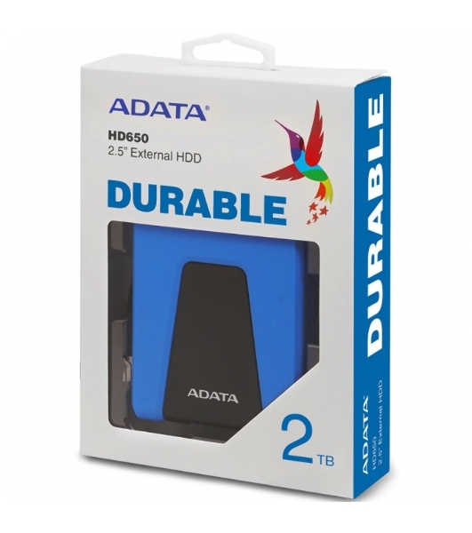 Внешний HDD 2.5' ADATA HD650, 2TB, USB 3.2 Gen 1 Type-A, 5400 rpm, синий