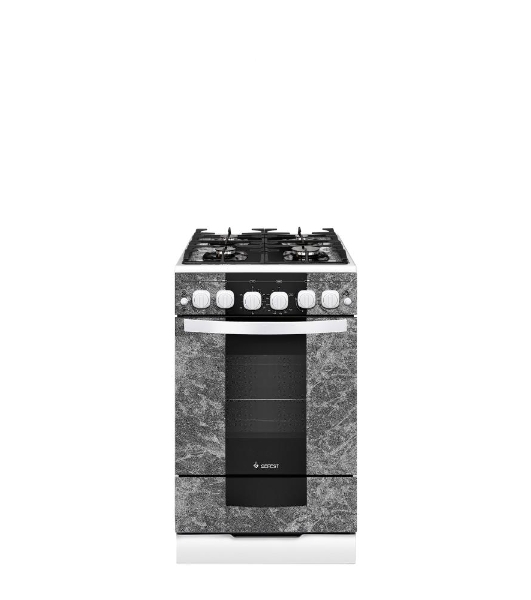 Плита газовая Gefest 5500-02 0113 мрамор, конфорок 4 шт, духовка 52 л, 50 см x 85 см x 58.5 см