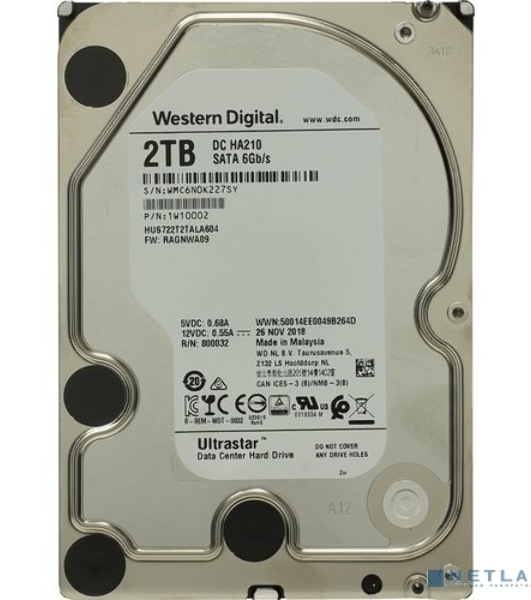 Жесткий диск Western Digital 2Tb 7200 rpm Ultrastar 7K2 (HUS722T2TALA604) SATA 6Gb/s, 128mb buffer, 3.5' 1W10002