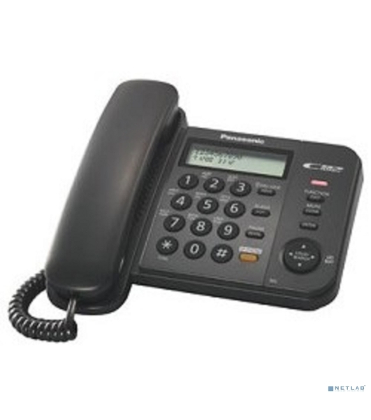 Телефон проводной Panasonic KX-TS2358RUB черный АОН,Caller ID,ЖКД,блокировка набора,выключение микрофона,кнопка 'пауза'